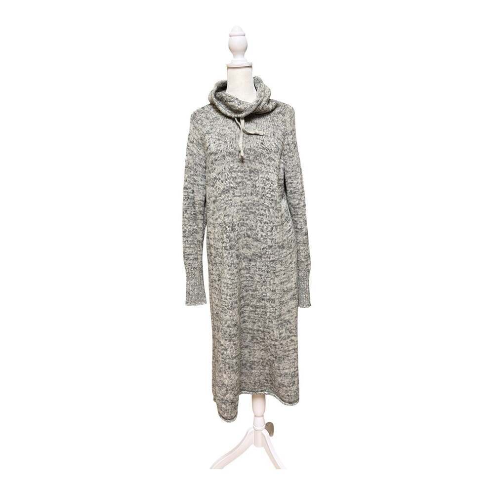 Athleta 100% Merino Wool Sweater Dress Women’s Large Gray Cowl Neck Knit